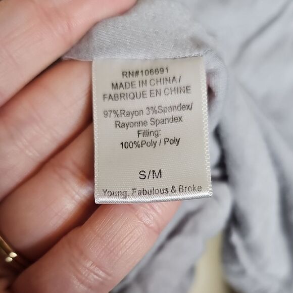 Young Fabulous and Broke Light Gray Quilted puff Jacket small/Medium - Picture 6 of 8